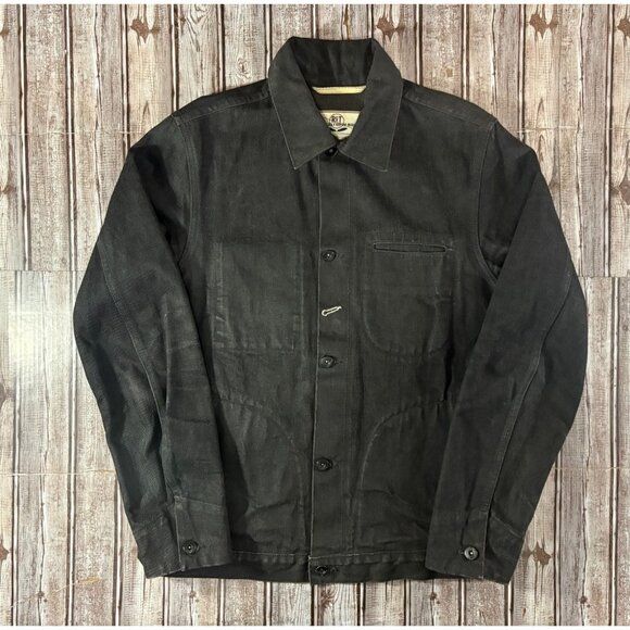 Rogue Territory RGT Nihon Menpu denim Supply Jacket sz L color Black made in USA - Picture 1 of 9